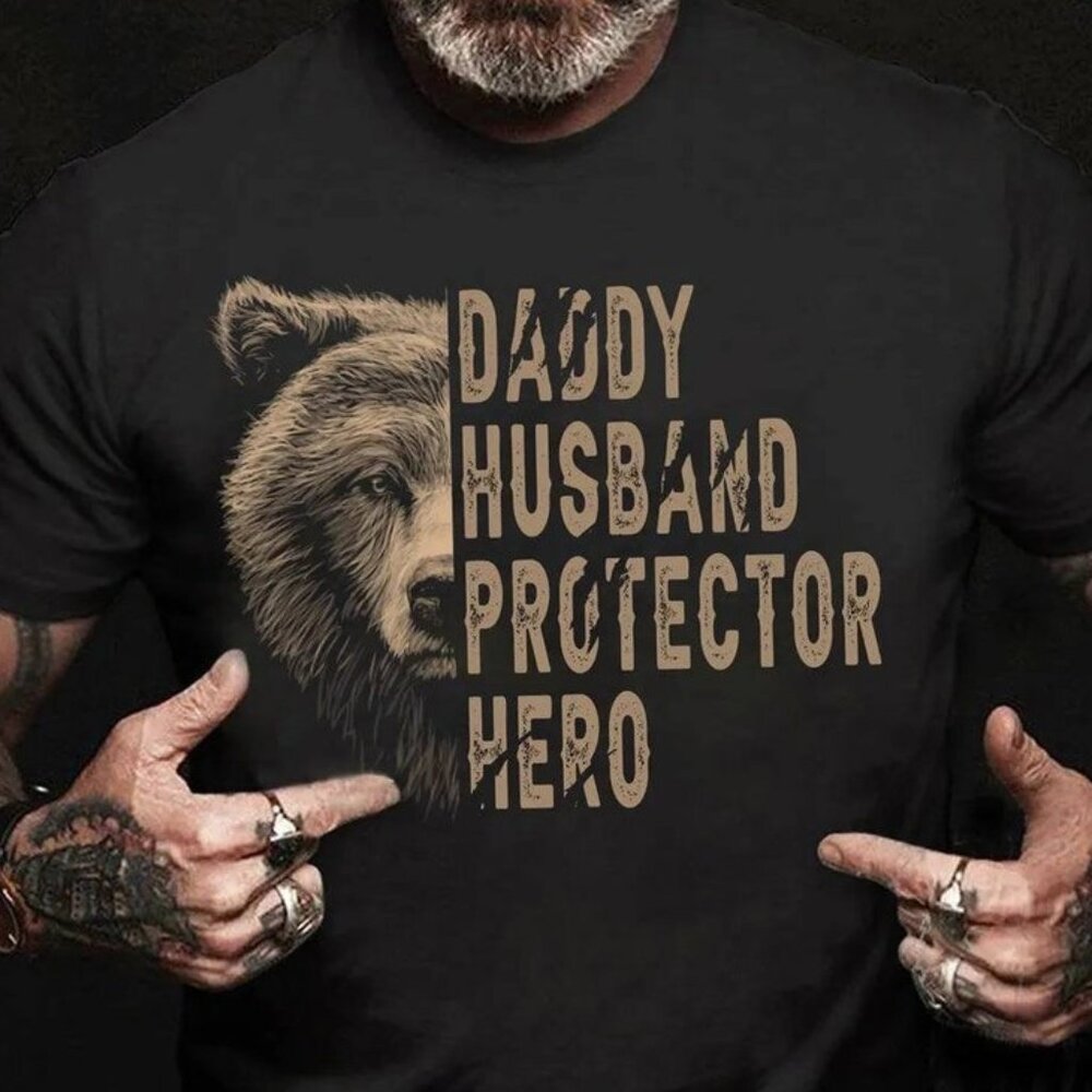Papa Bear Husband Protector Hero T-Shirt Gift For Husband Dad